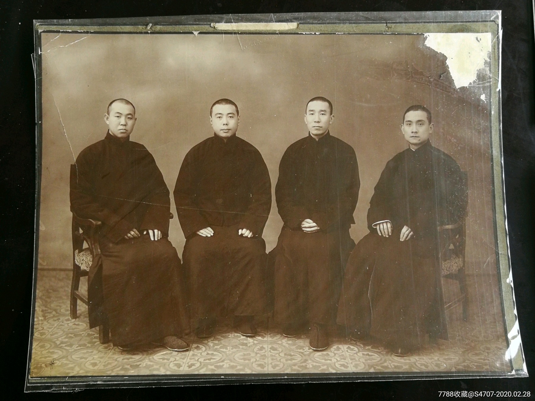 长袍马褂四兄弟_老照片_风云连藏【7788收藏__收藏热线】