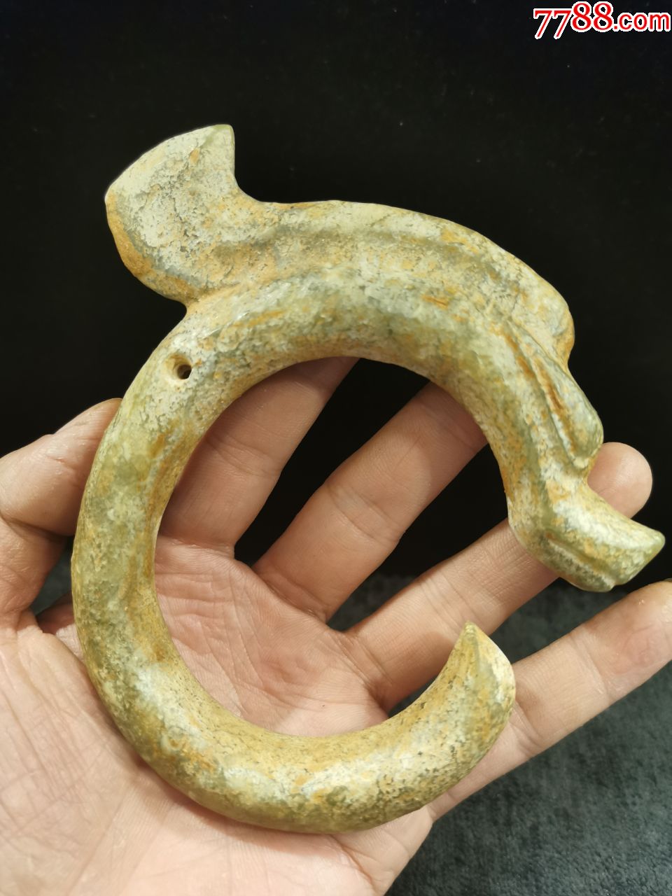 c形龙,仿中华第一玉龙造型,红山玉把件,摆件,玉质温润,器型古朴,做工