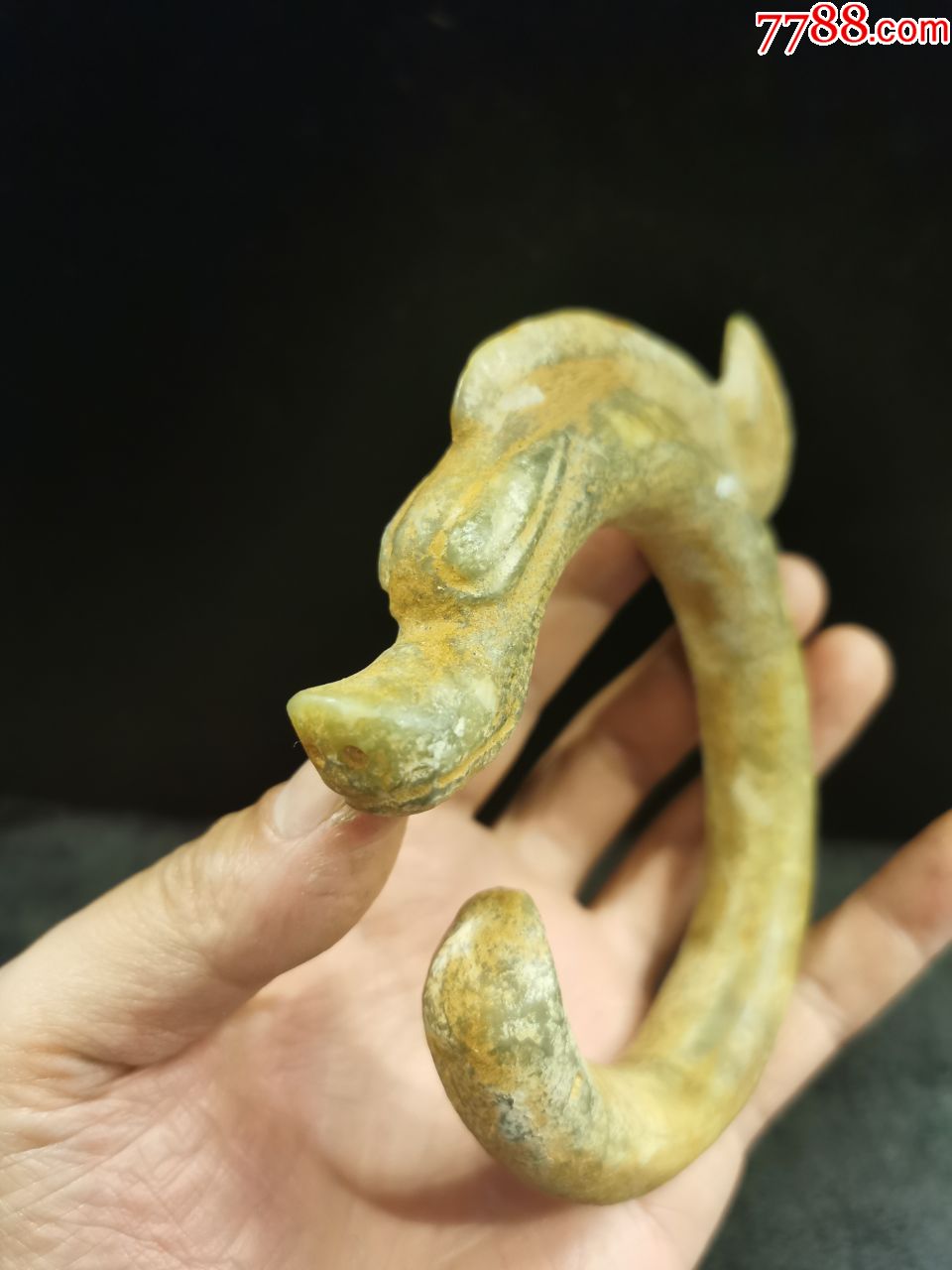 c形龙,仿中华第一玉龙造型,红山玉把件,摆件,玉质温润,器型古朴,做工
