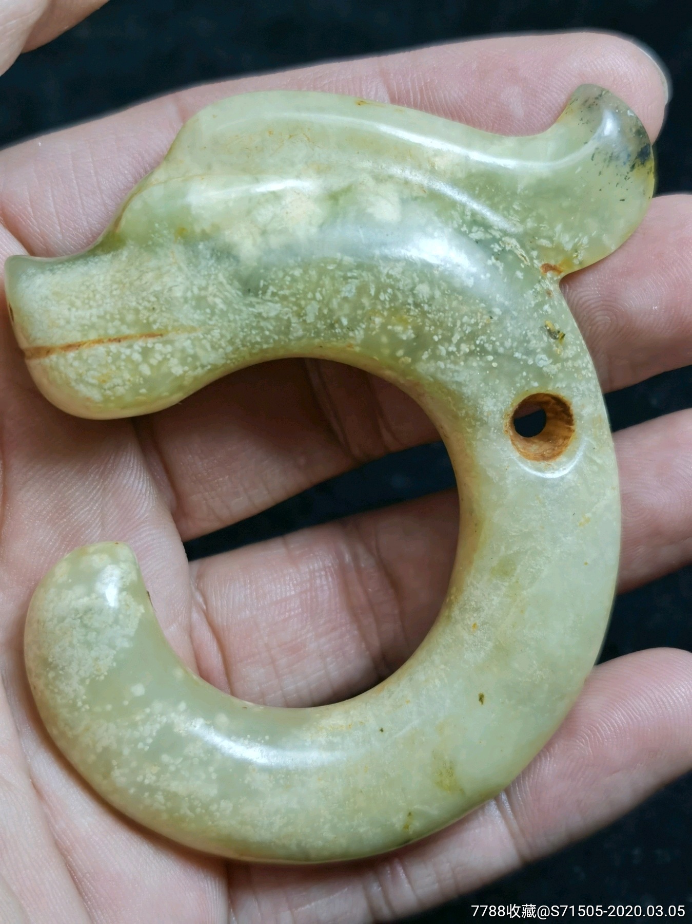 以前收的老玉猪龙,c字龙,,高古玉器红山玉器红山文化