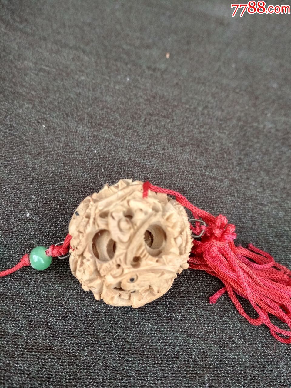 木雕盘龙时来运转挂件