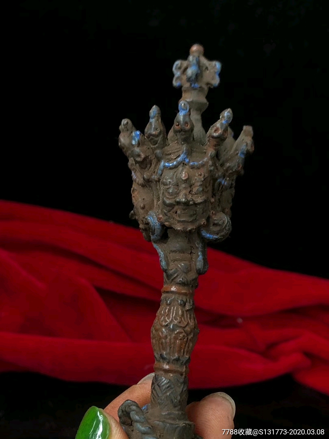 藏传佛教金刚杵法器品相如图实物实拍铜材质包浆厚重.