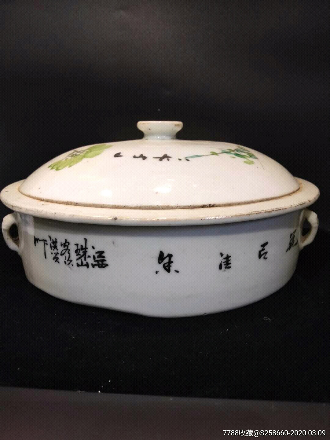 古玩瓷器花鸟一品锅