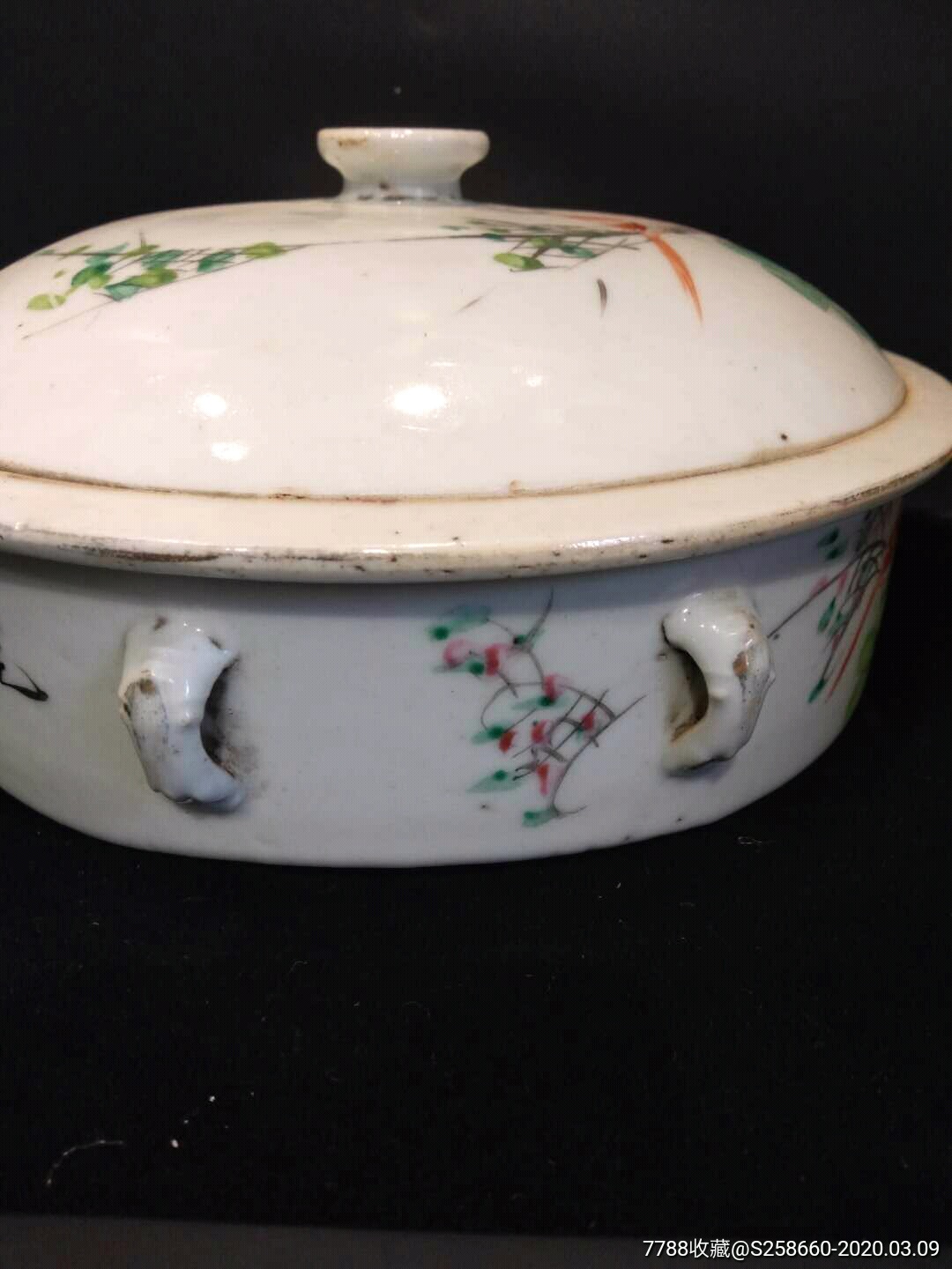 古玩瓷器花鸟一品锅