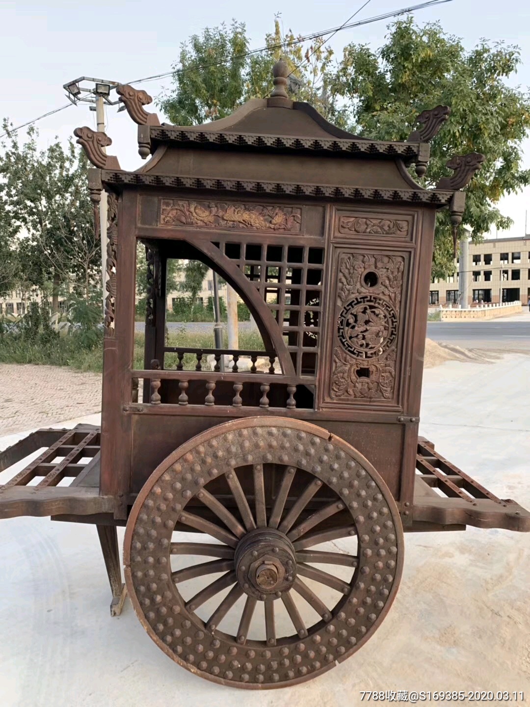 清代,榆木马车