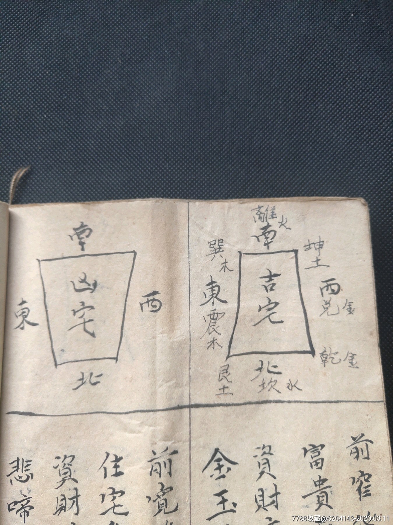 清代手抄风水书,共52页,各种风水图共40个,(八八六十四灶配八八六十四