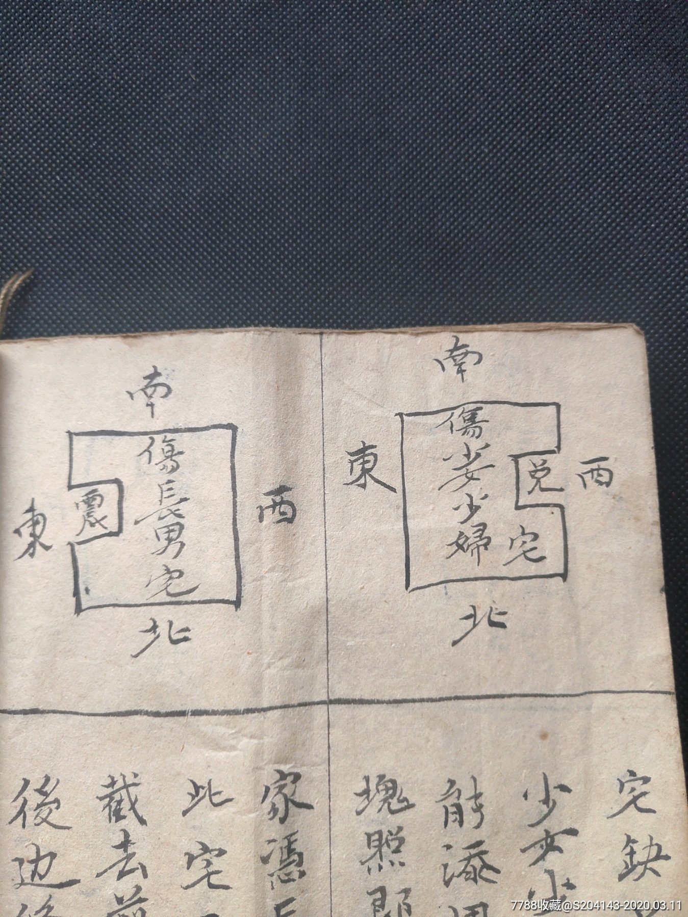 清代手抄风水书,共52页,各种风水图共40个,(八八六十四灶配八八六十四