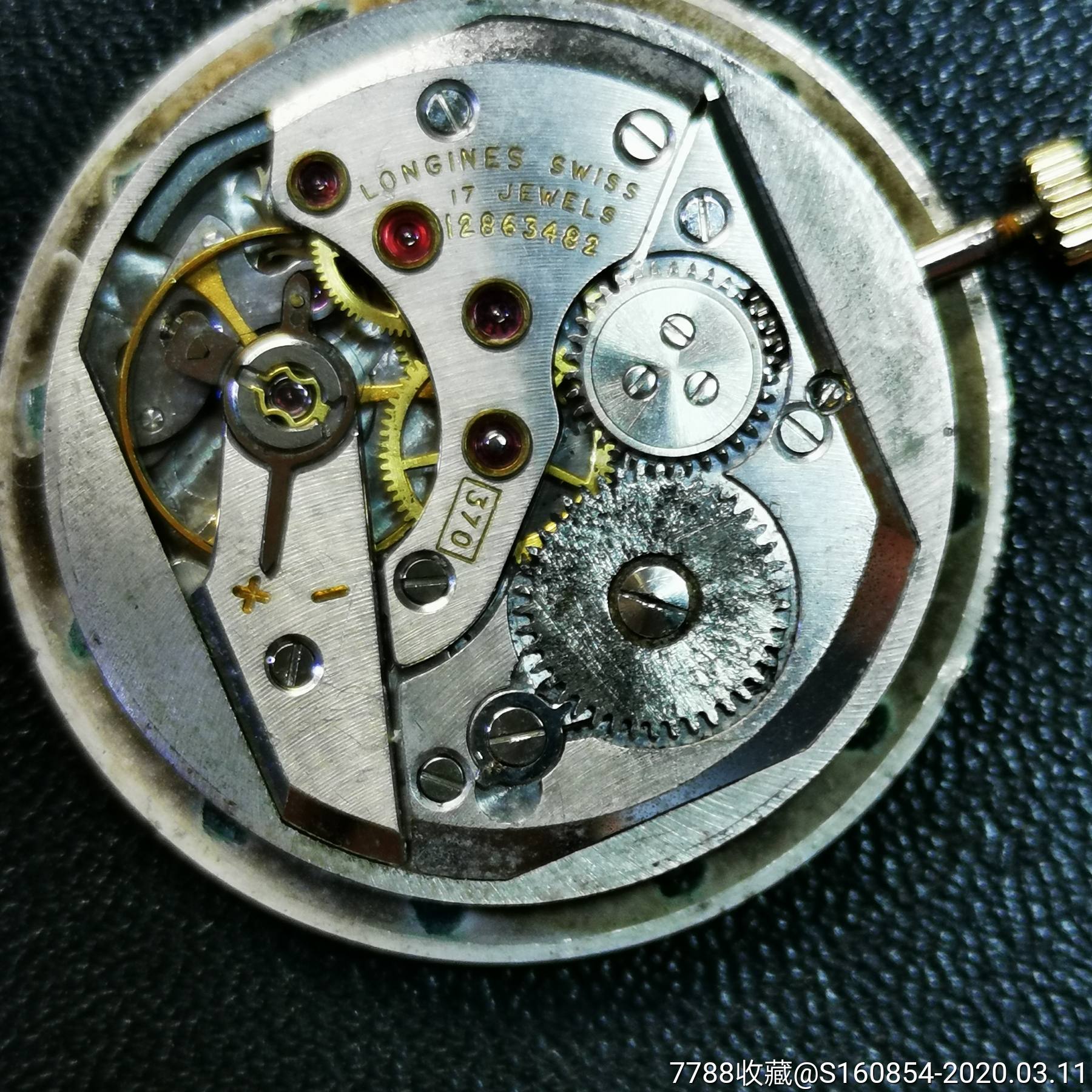 二手瑞士浪琴手动机械手表拆机370机芯