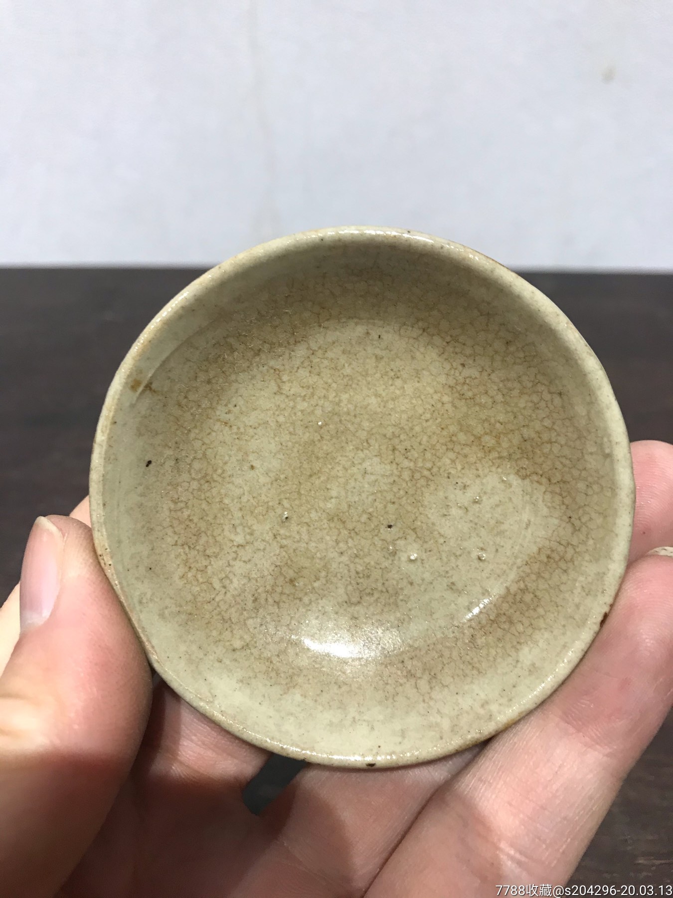 宋代白瓷开片小盘子俩