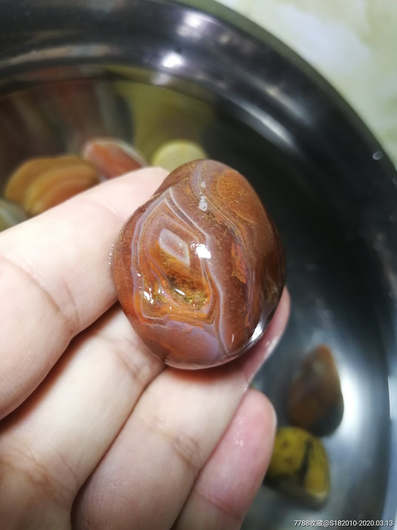 南京雨花石玛瑙,石质一流,纹路漂亮纹!