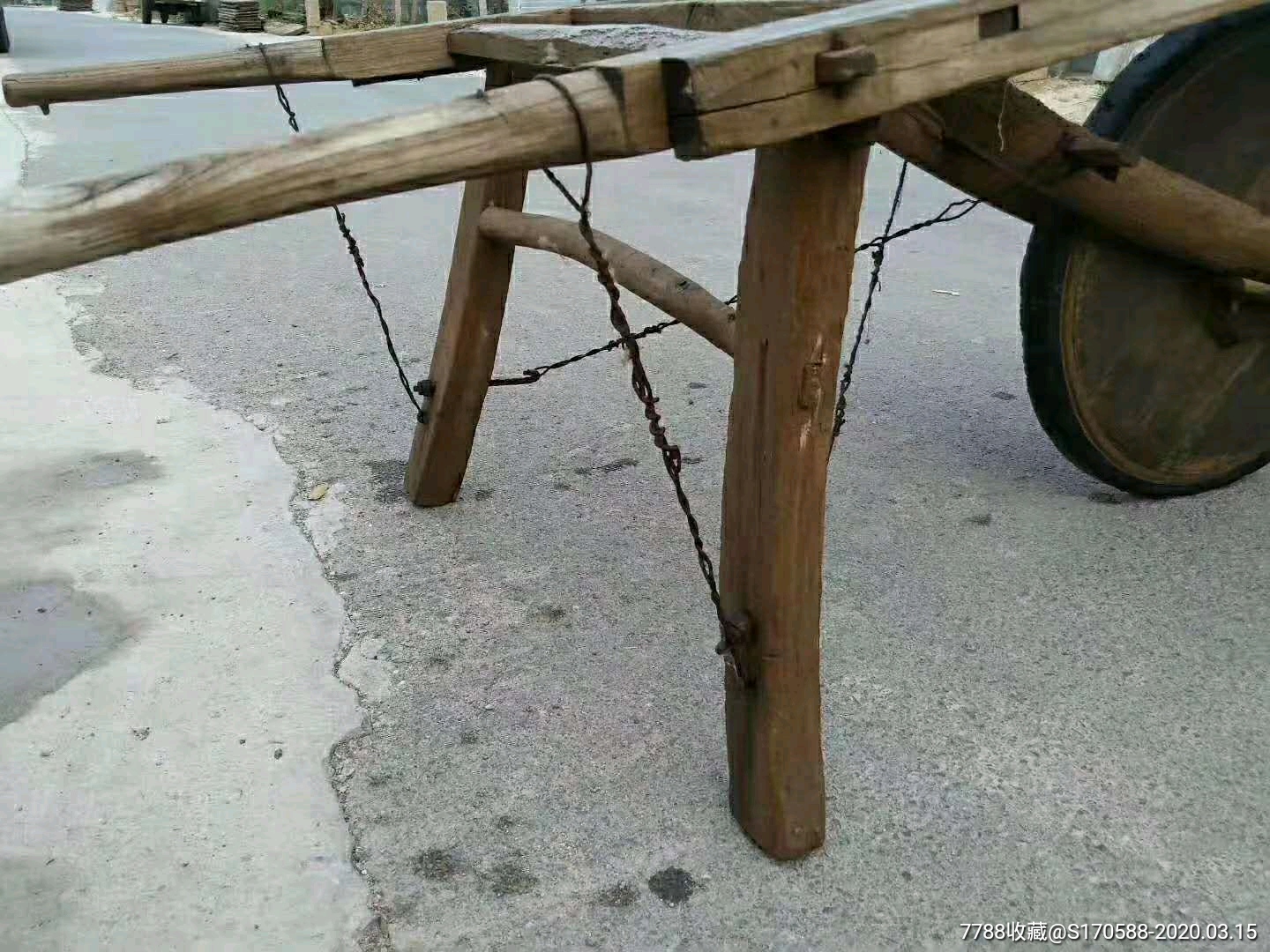 老民俗农村小推车～榆木