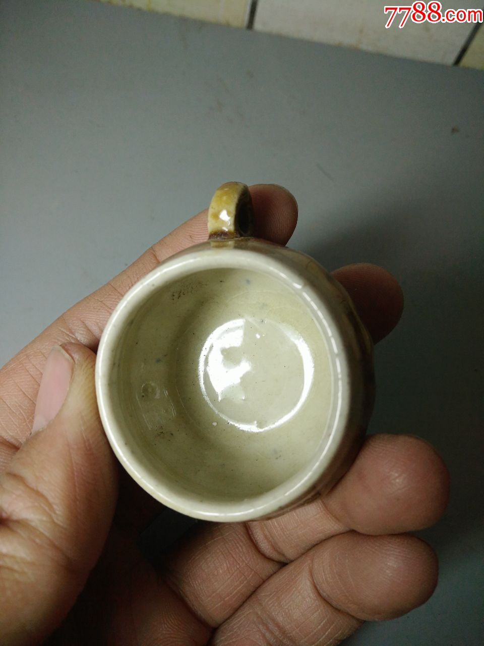 民国黄釉鸟食罐