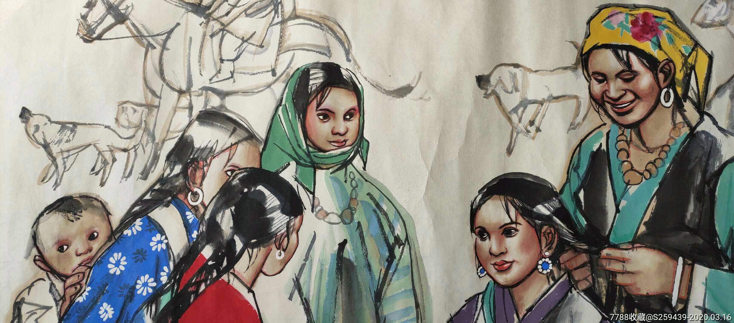 著名画家史国良先生巨幅人物作品_人物国画原作_作品欣赏_收藏价值
