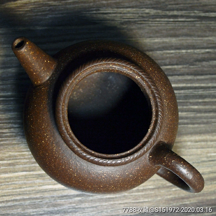 宜兴紫砂壶早期老样卡盖古法宫灯壶粗砂老紫泥手工茶壶,紫砂壶_第6张