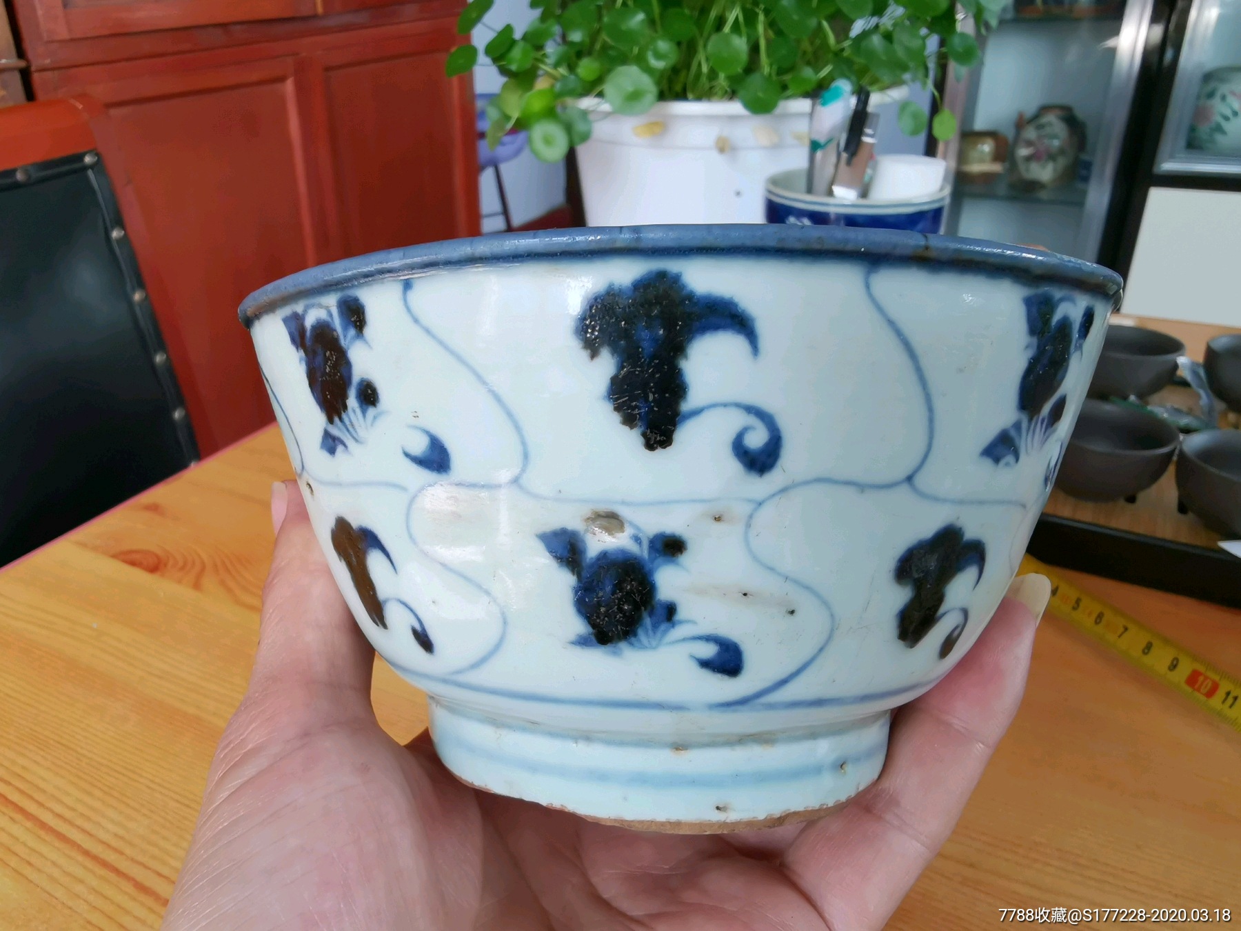 明代青花瓷碗,开门老货保真.