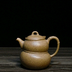 宜兴紫砂壶早期原老紫砂五彩段泥福竹壶