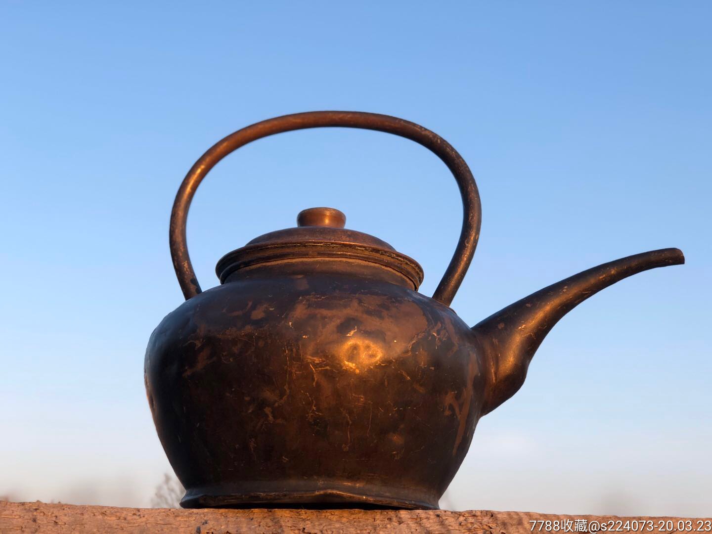 清代铜制长嘴茶壶,全品包老,正常使用_价格660.