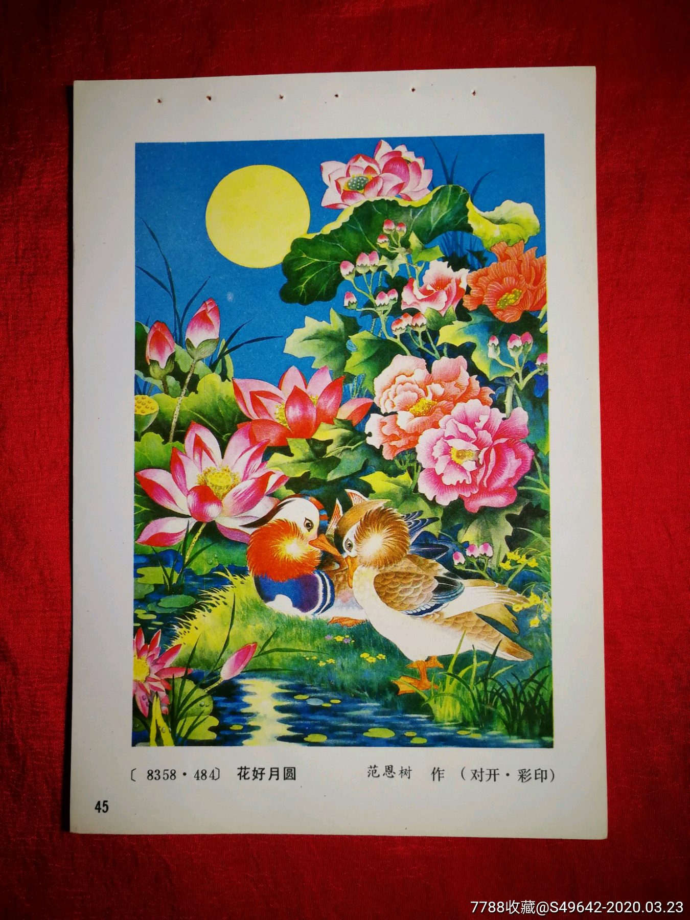 怀旧收藏老年画:《花好月圆》范恩树作【1986年福建美术版34开】!