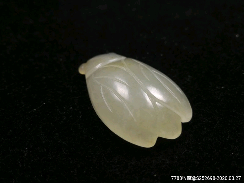 清代和田玉玉蝉花件吊坠新疆和田玉古玉老玉明清玉器包老保真