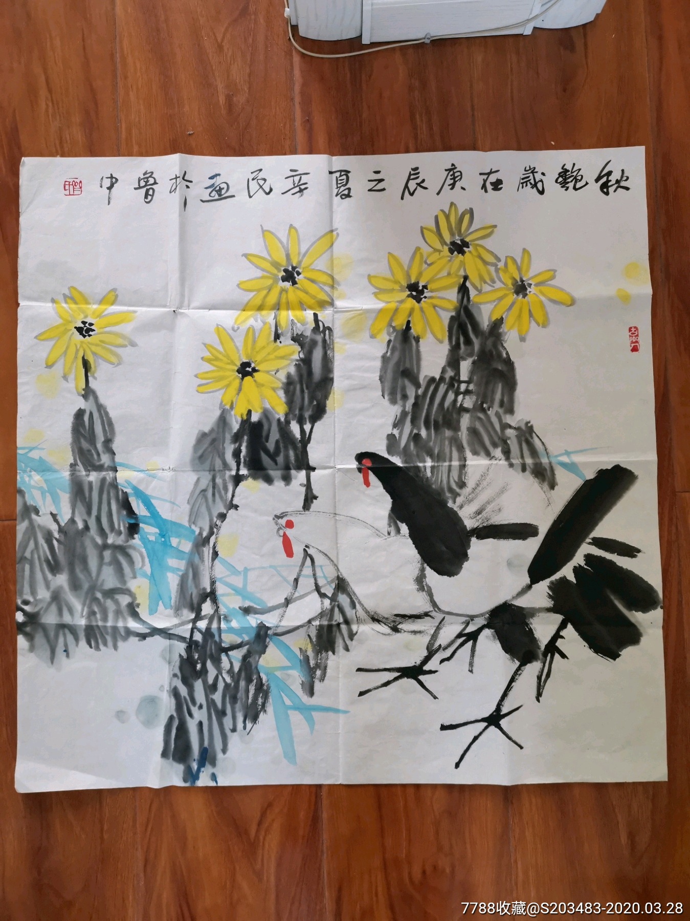 山东著名画家齐辛民先生手绘禽鸟作品