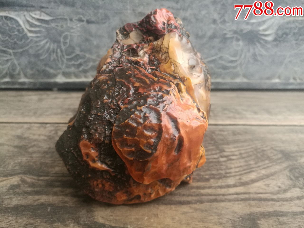 观赏奇石内蒙阿拉善沙漠漆天然戈壁玛瑙原石地表料俏色老皮戈壁石