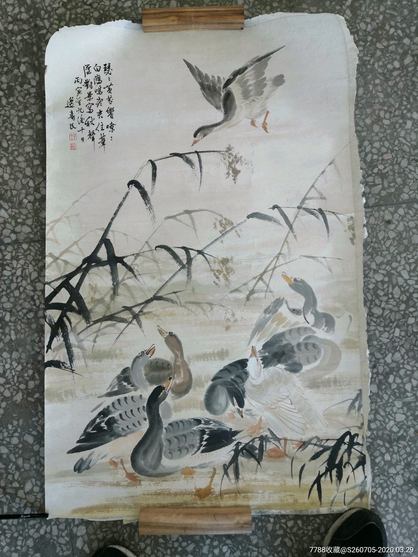 边寿民芦雁图_花鸟国画原作_易衡古玩【7788收藏