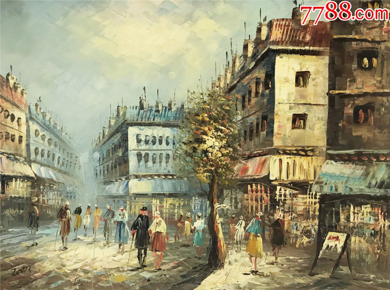 20世纪欧洲古典油画.法国画家手绘油画.印象主义