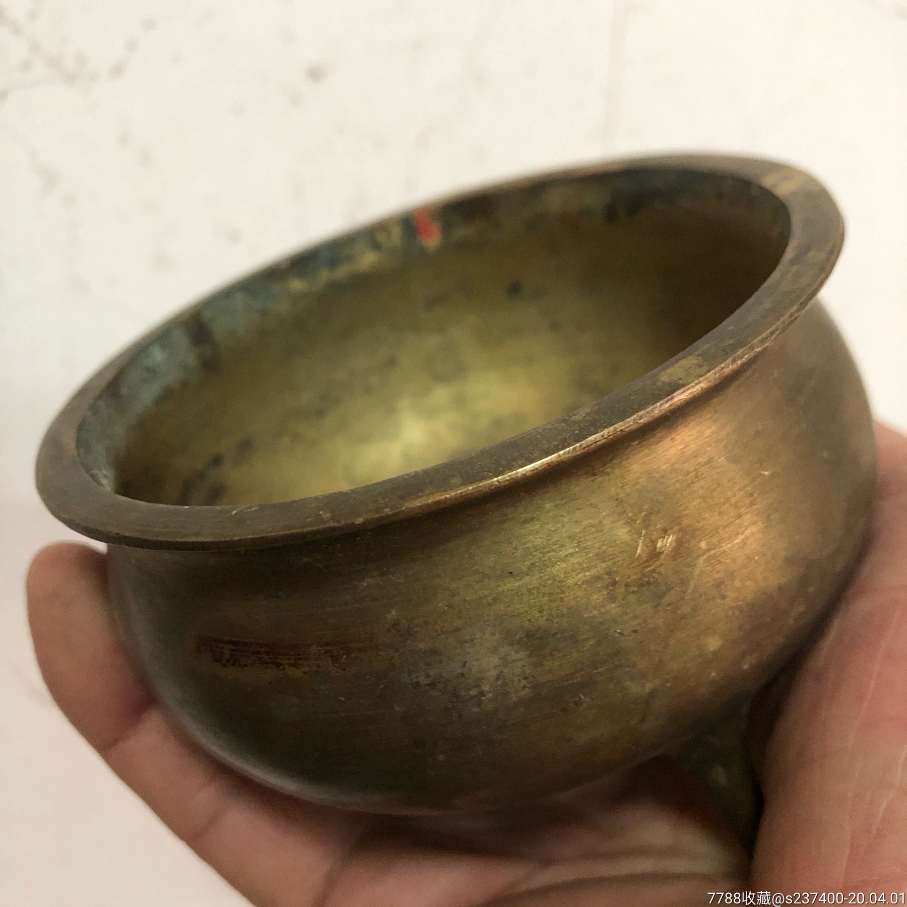 铜香炉民俗土香炉黄铜鬲式炉小铜炉品好家用熏香礼佛捐赠保真