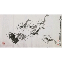 【齐白石】中国绘画大师,前中美协主席,手绘三尺花鸟画2