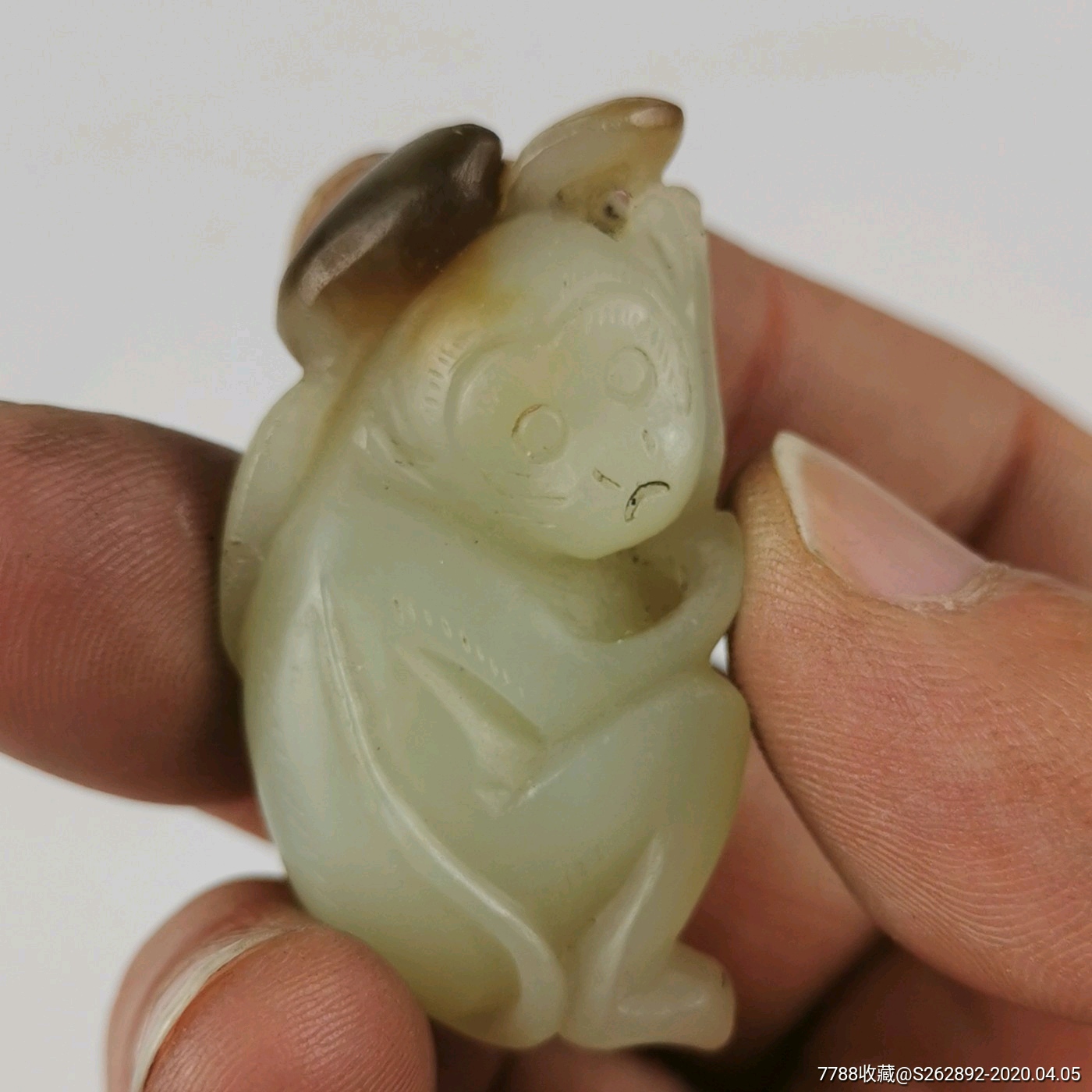和田玉玉猴子玉雕挂件老玉器老山玉白玉古玩玉器吊坠