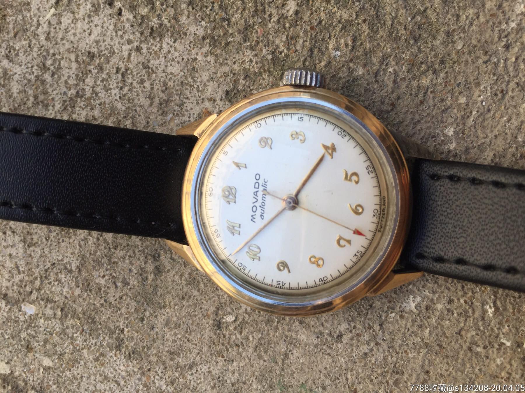 瑞士古董金圈金角摩凡度半自动机械手表