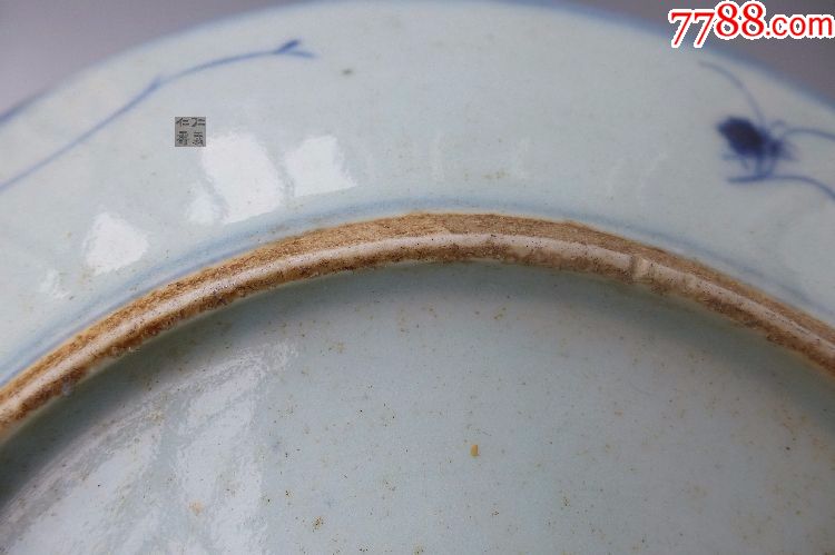保真清代古瓷器展览清朝嘉道青花缠枝莲盘全品民间古物旧瓷包老