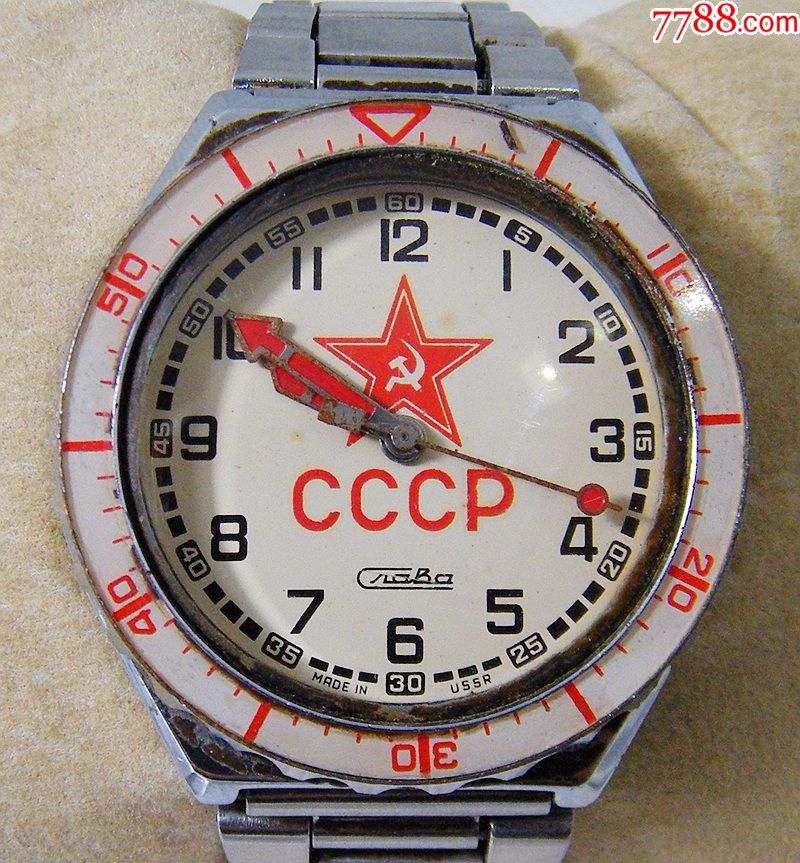 少有80年代前苏联-俄罗斯光荣牌cccp石英军表-_手表
