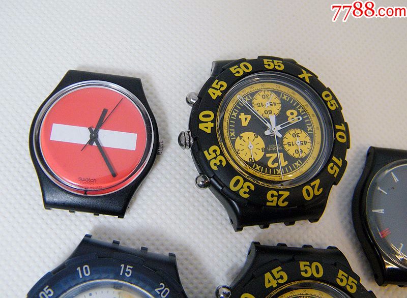 90年代瑞士swatch斯沃琪石英表5个柜台样品配件表