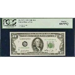 1950年早期美国正版100元pcgs评级66ppq纸币收藏