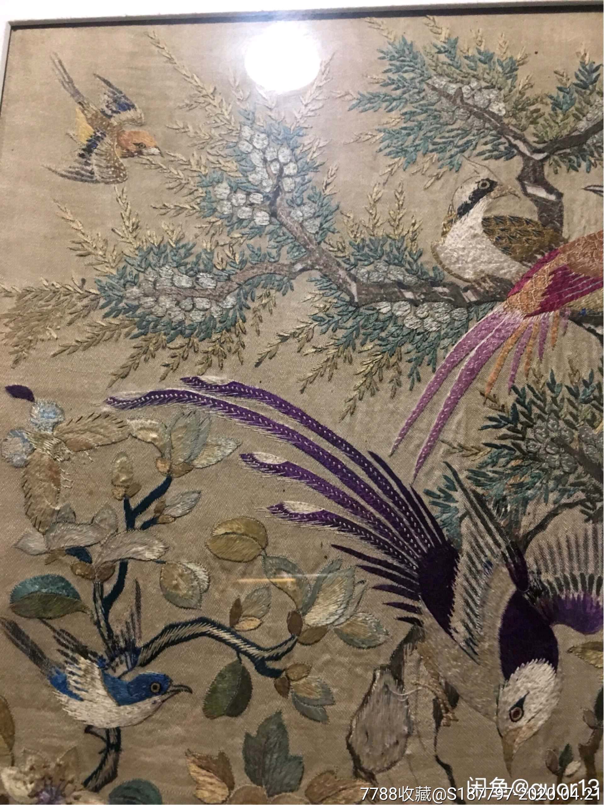 清代花鸟大刺绣