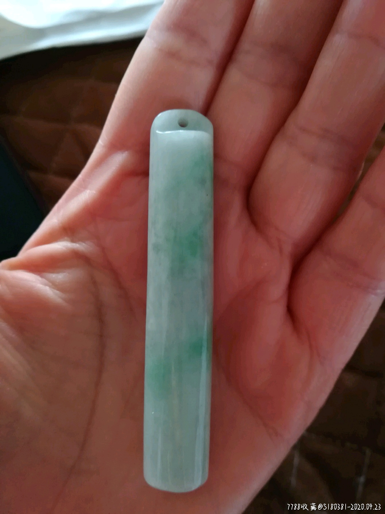 老翡翠冰飘花老翡翠玉翎毛管玉翎管勒子挂坠吊坠复古顶戴花翎管配饰