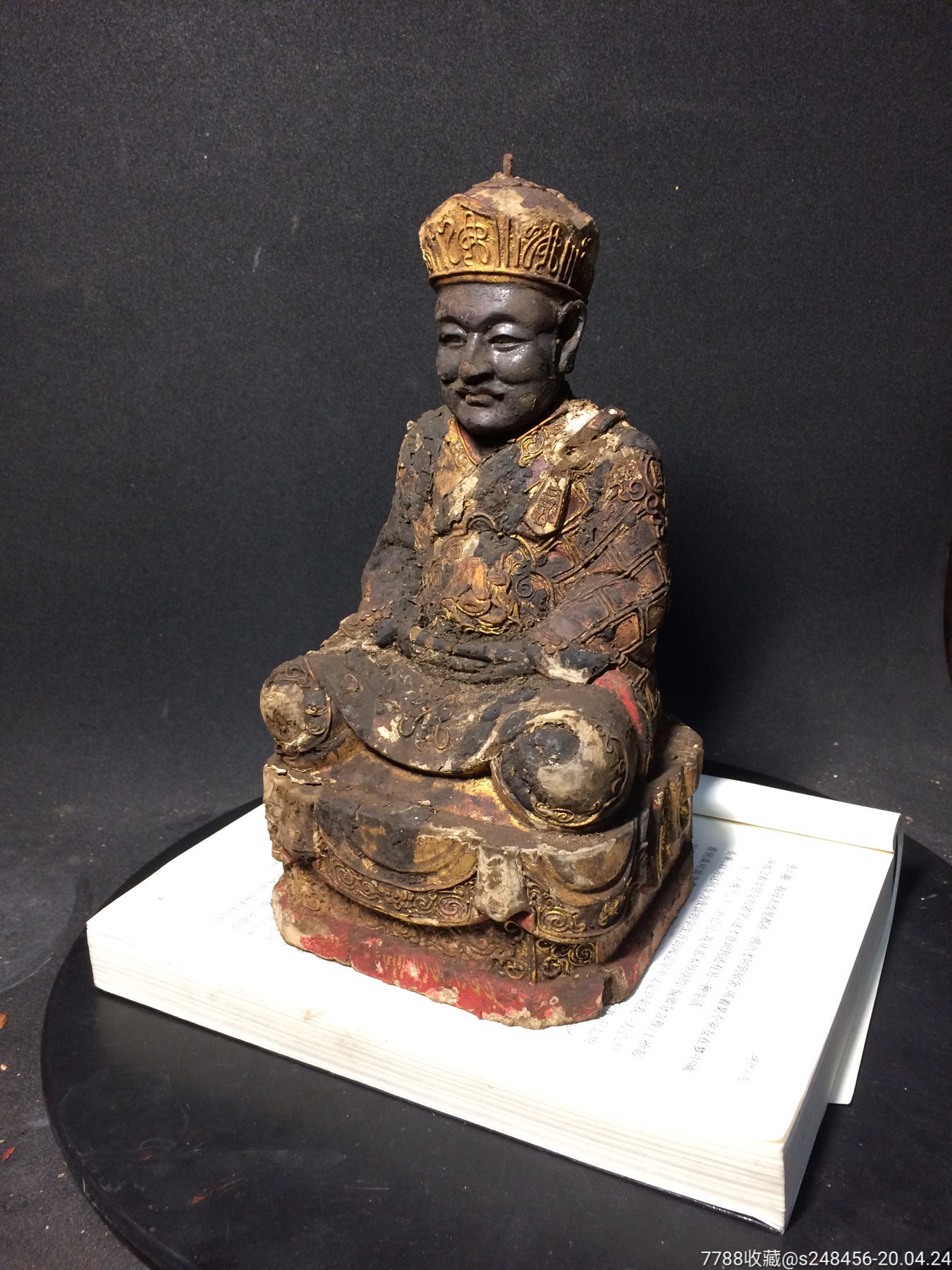 老木雕神像造像佛像古玩清代文房摆设雕件摆件木器尺寸如图禅师_价格