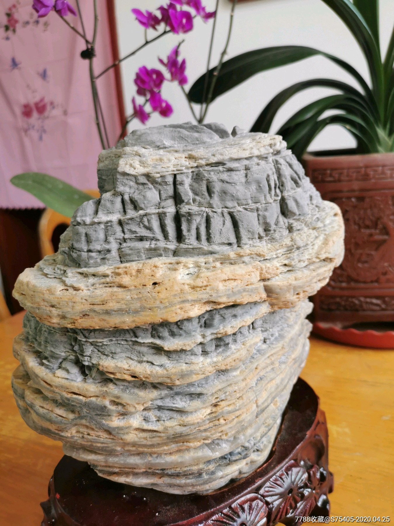 千层石摆件