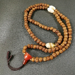 【特惠】藏传朱砂爆满象雄十眼天珠长27mm,玛瑙原矿至纯项链吊坠