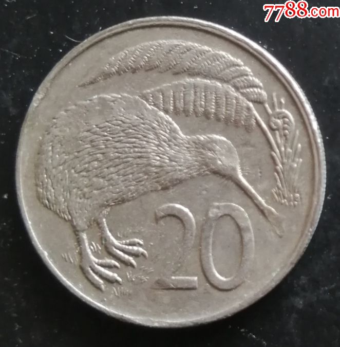 新西兰:20分硬币{1978,82}奇异鸟