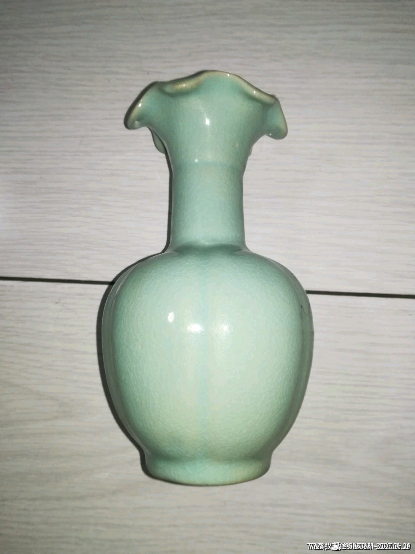 荷口瓶汝瓷宋汝窑粉青釉椭圆八棱瓶古玩收藏古董杂项摆件陶瓷瓷器花瓶