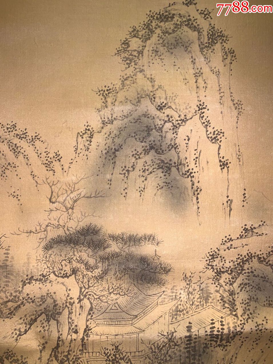 秋山草堂古代名画真迹清代书法字画茶室卷轴画书房玄关挂画