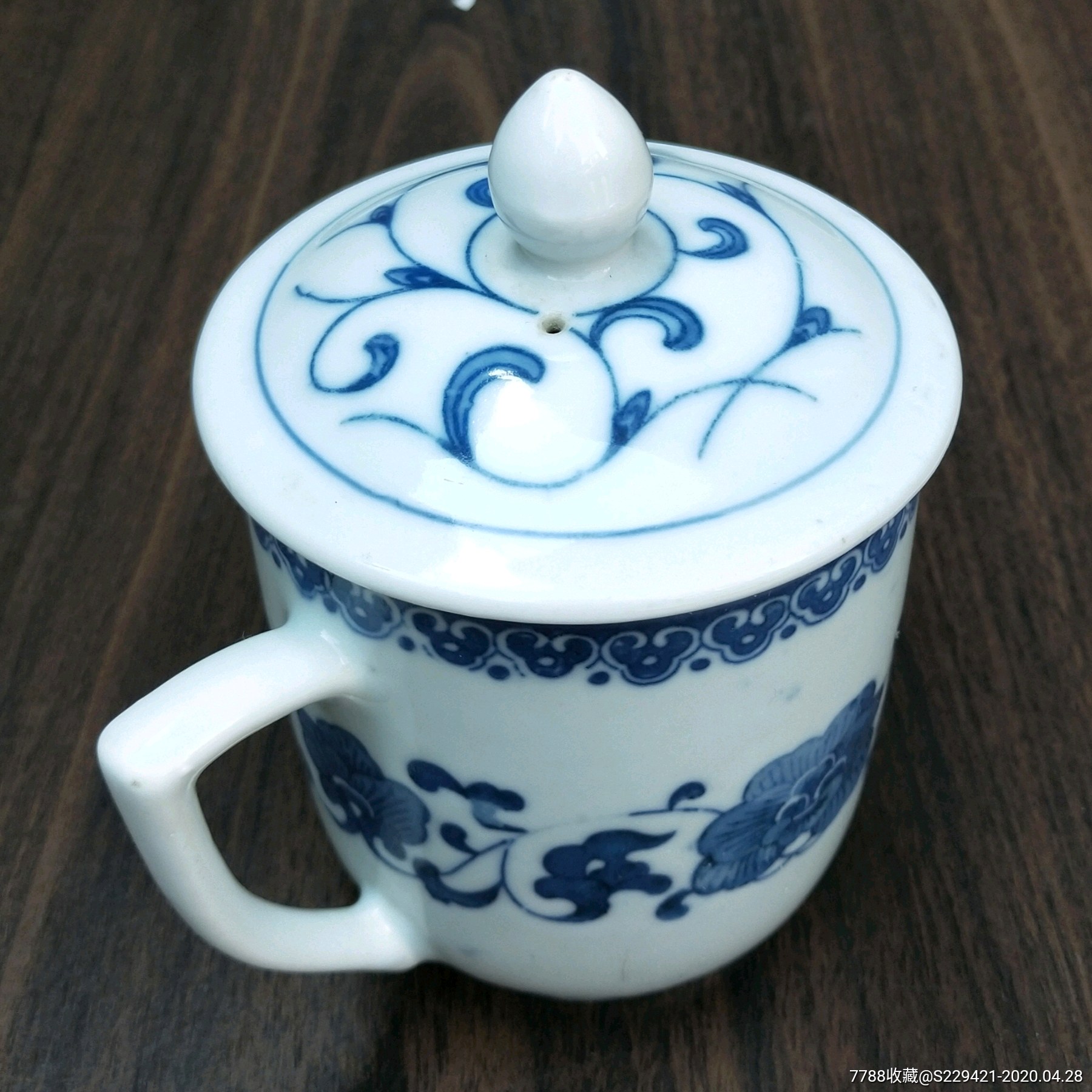 五十年代景德镇青花瓷茶盅盖杯子