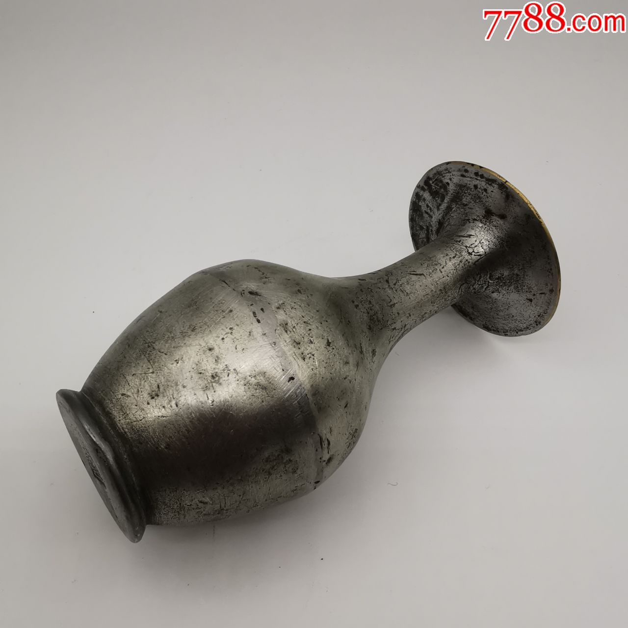 清代带款白锡酒壶老锡壶白锡温酒器酒杯老式酒壶烫酒用具古玩收藏