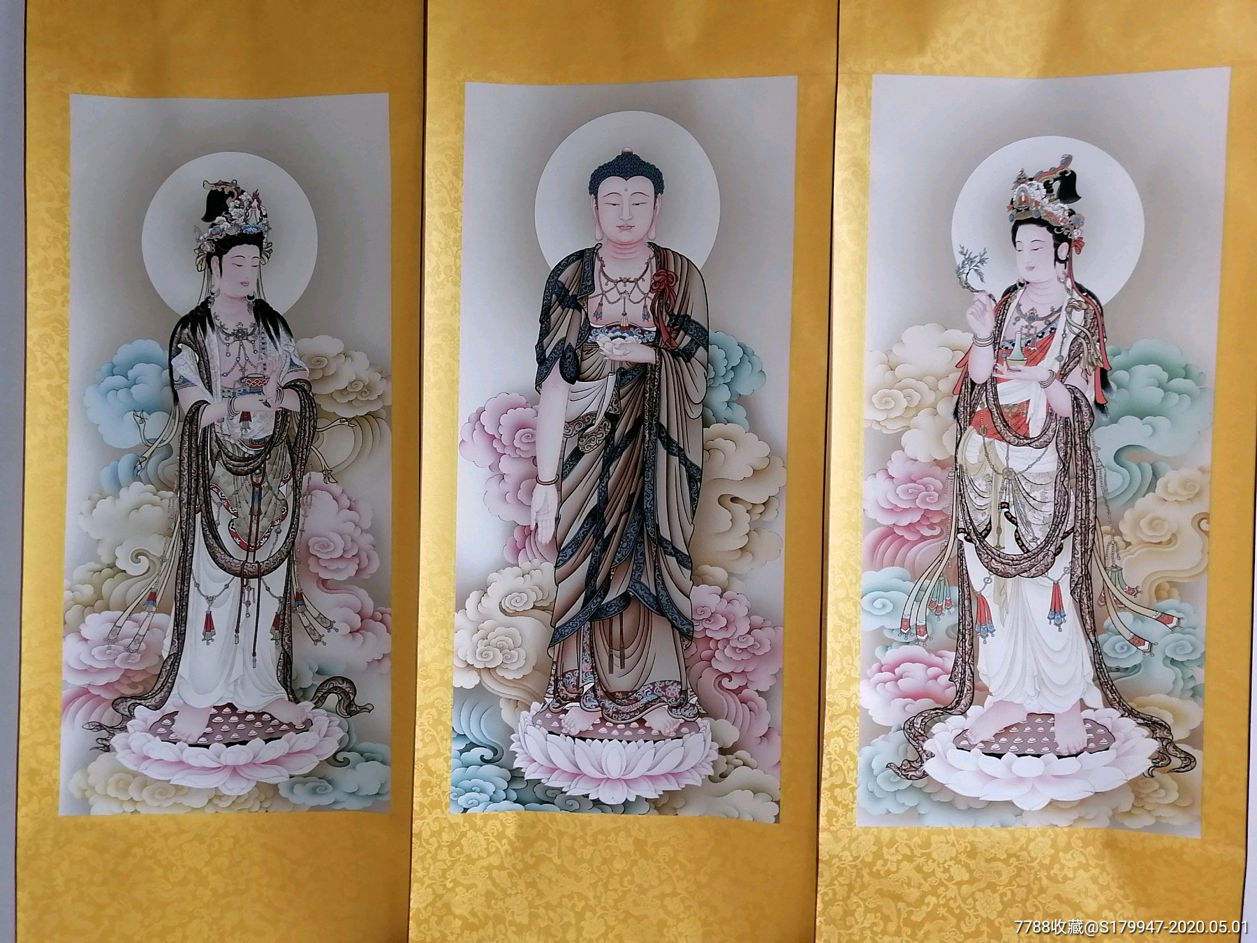 西方三圣-人物国画原作-7788收藏__收藏热线