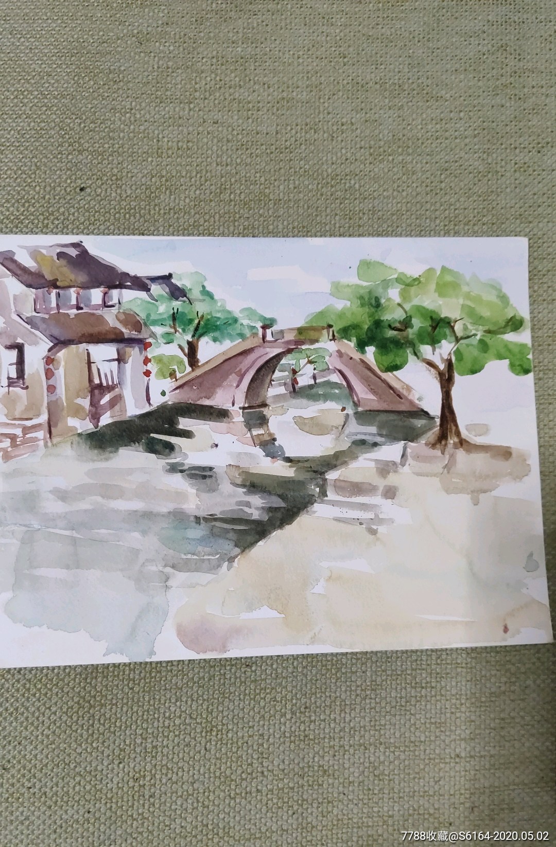 西安美院流出—风景老水彩画《江南水乡_水粉/水彩原画_作品欣赏