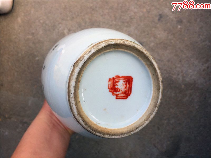 高27大号好品相清代同治时期手绘双彩太师少保狮子花瓶赏瓶摆件