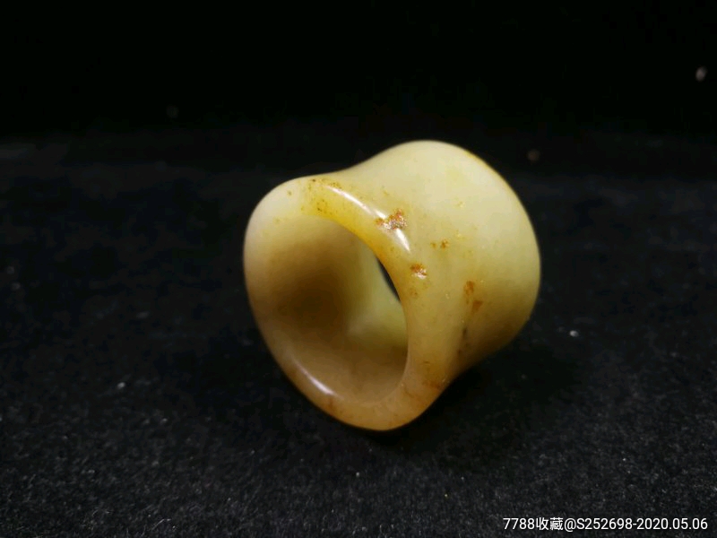 清代和田玉束腰扳指新疆和田玉古玉老玉明清玉器包老保真