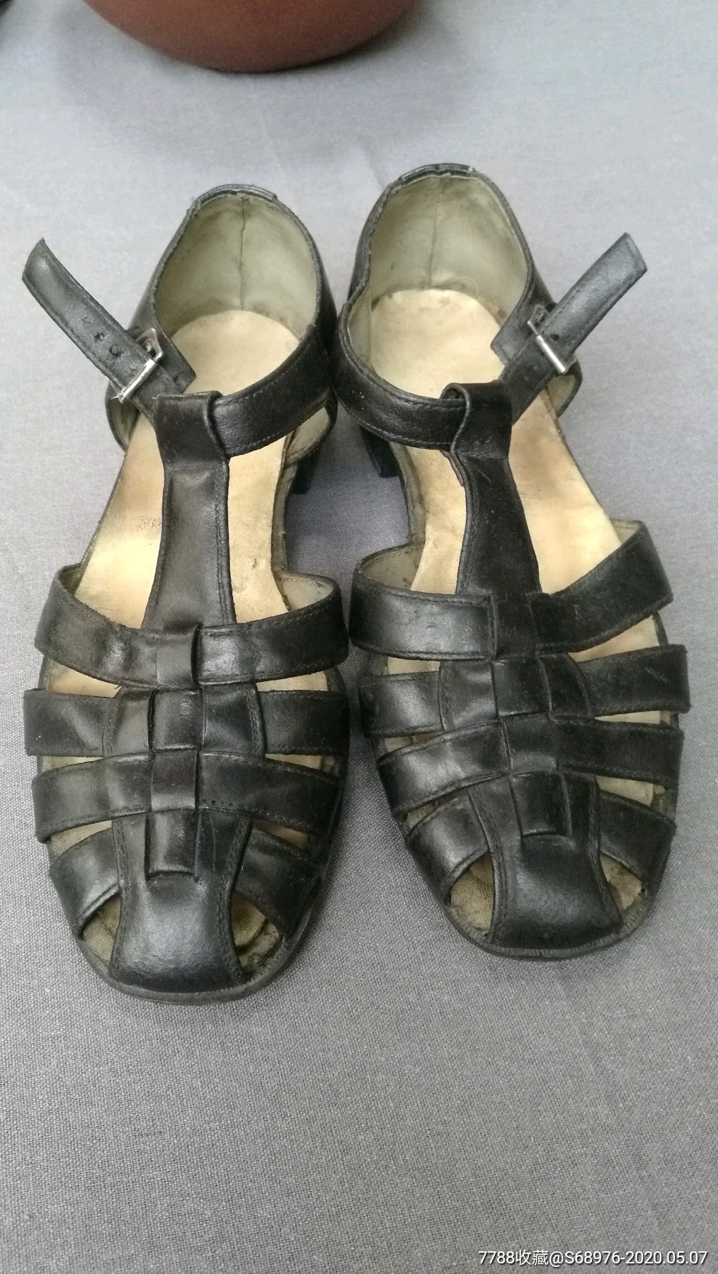 老皮凉鞋六七十年代八带皮凉鞋年代戏影视道具可用可藏夏天穿清凉一夏